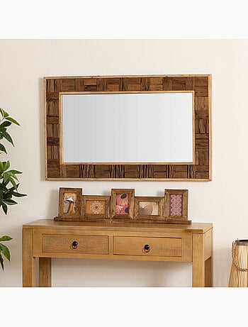 Miroir en bois recyclé ethnique ORI