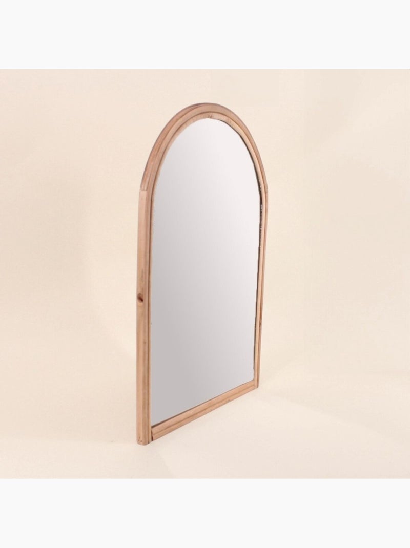 Miroir en forme d'arche contour rotin 50x35cm Beige - Kiabi