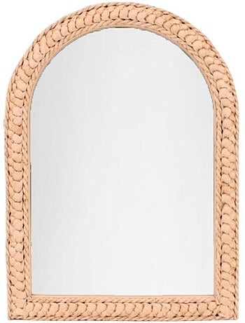 Miroir en forme d'arche en corde de maïs 40x55x2cm