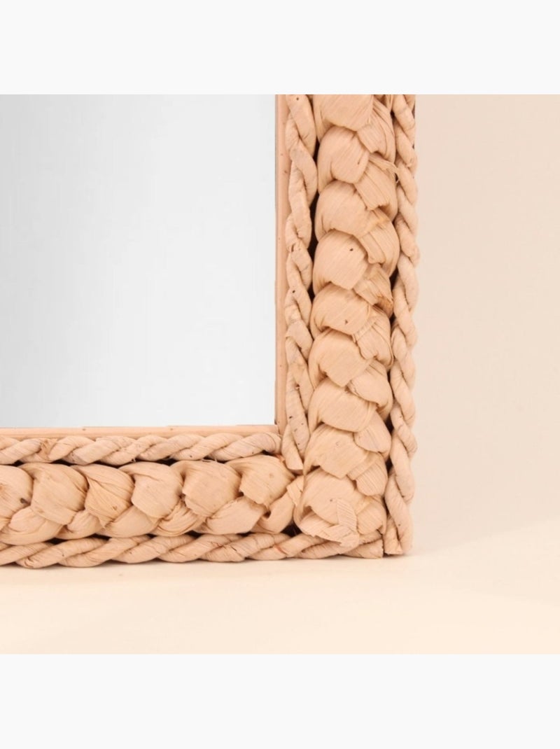 Miroir en forme d'arche en corde de maïs 40x55x2cm Beige - Kiabi