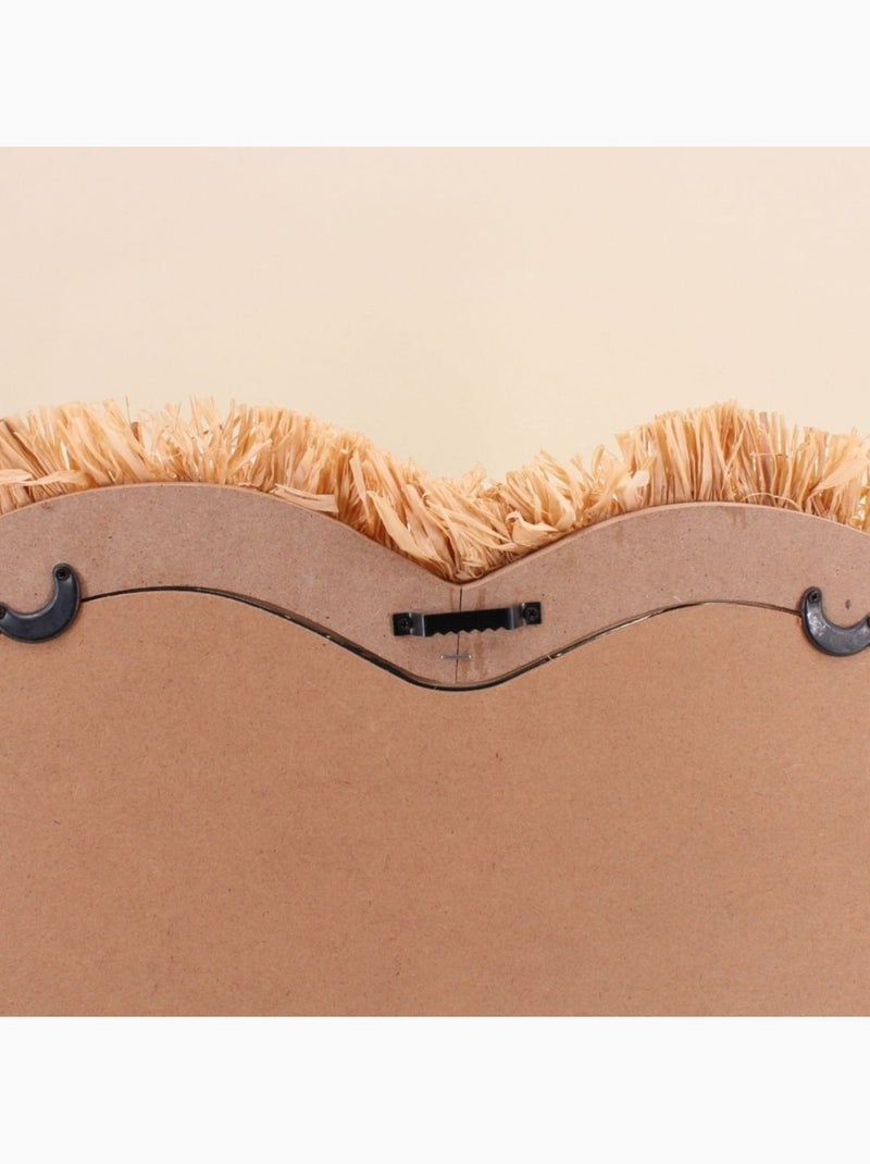 Miroir en forme de coeur en corde de maïs 57x56cm Beige - Kiabi