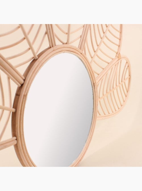 Miroir en forme de demi fleur en rotin 80x54cm - Kiabi
