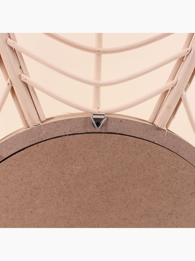 Miroir en forme de demi fleur en rotin 80x54cm Beige - Kiabi