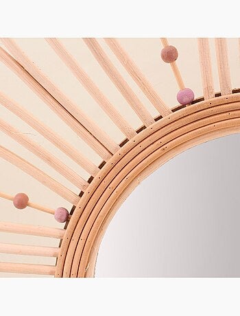 Miroir en forme de fleur en rotin 88cm