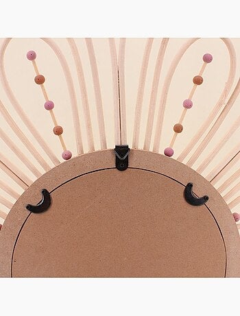Miroir en forme de fleur en rotin 88cm