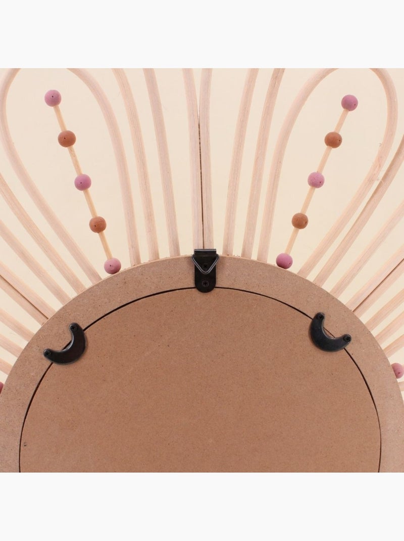 Miroir en forme de fleur en rotin 88cm Beige - Kiabi
