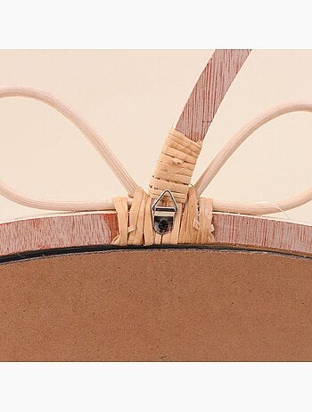 Miroir en forme de pomme en rotin 42x42cm