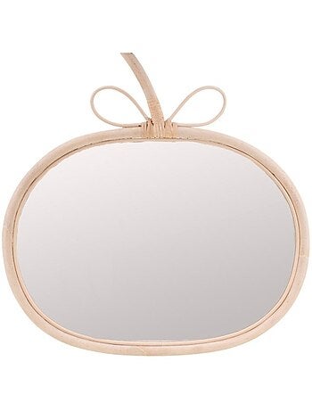 Miroir en forme de pomme en rotin 42x42cm