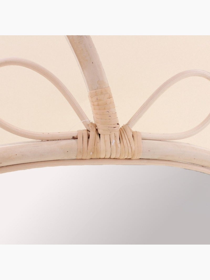 Miroir en forme de pomme en rotin 42x42cm Beige - Kiabi