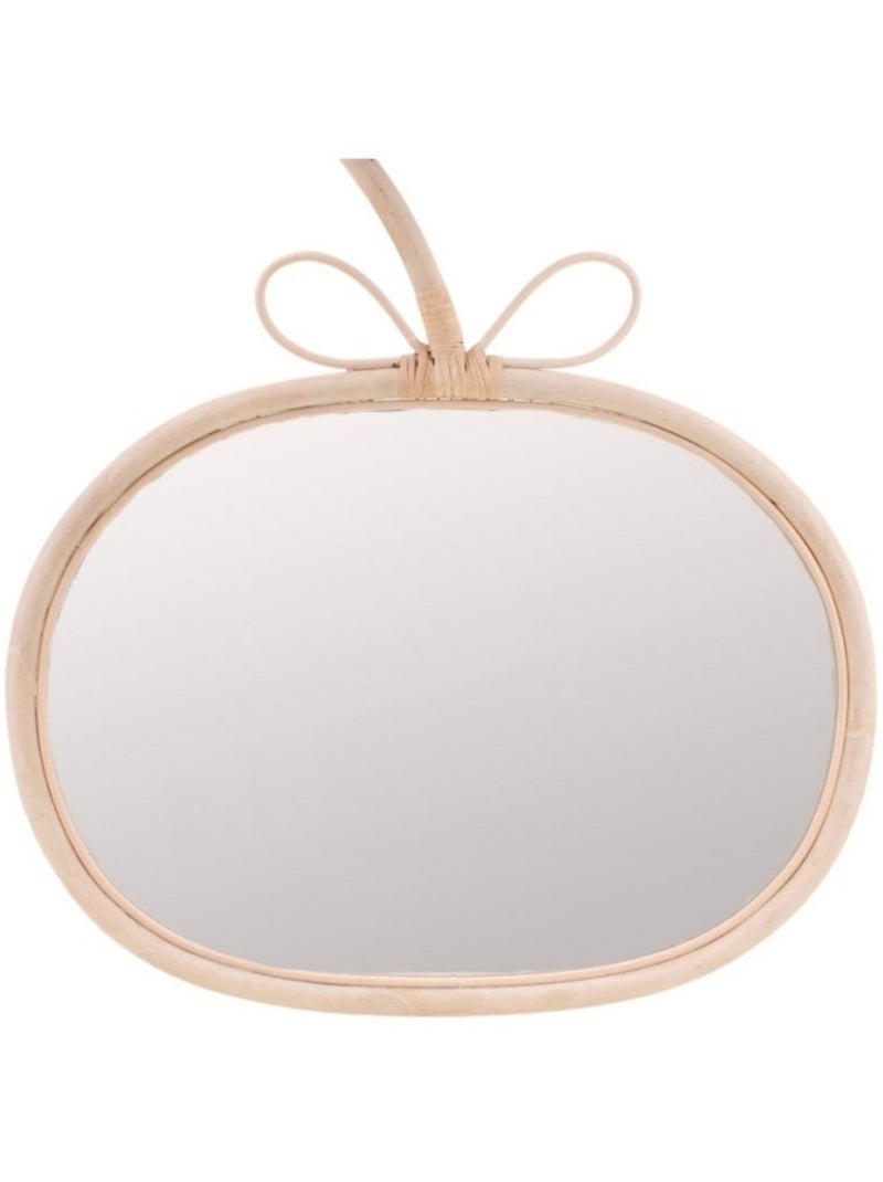 Miroir en forme de pomme en rotin 42x42cm Beige - Kiabi