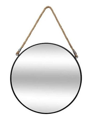 Miroir en métal suspendu avec corde