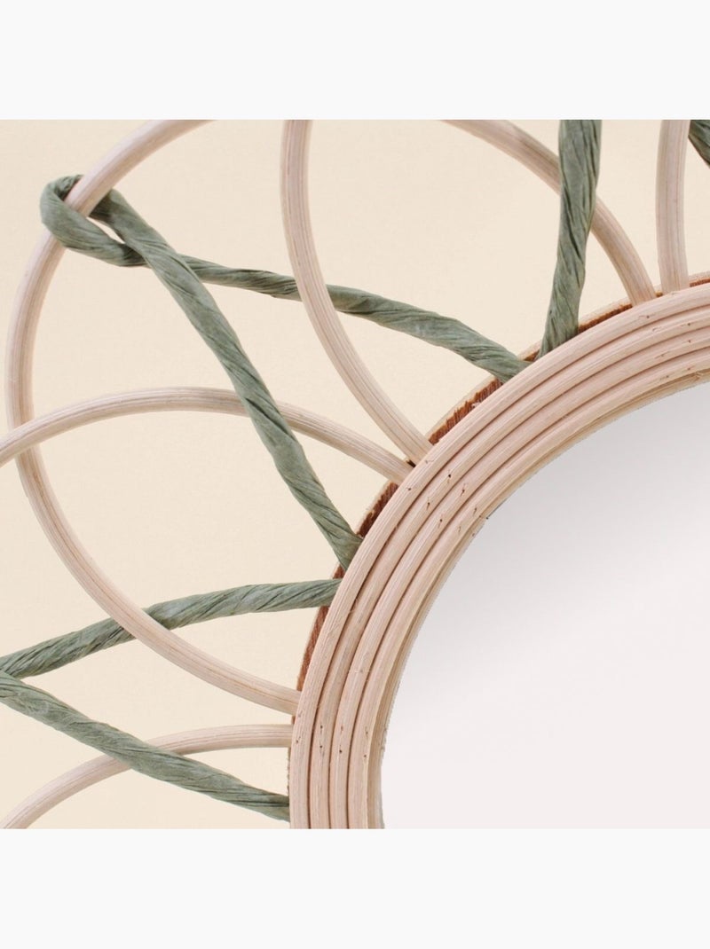 Miroir en rotin forme fleur 40cm Beige - Kiabi