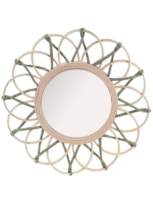 Miroir en rotin forme fleur 40cm - Kiabi