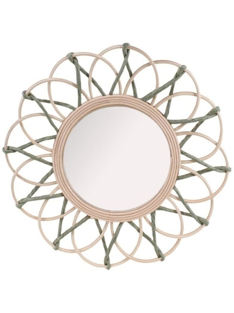 Miroir en rotin forme fleur 40cm Beige - Kiabi