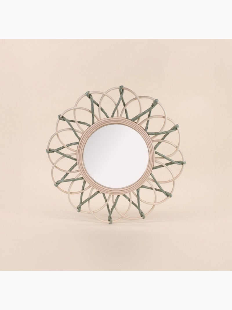 Miroir en rotin forme fleur 40cm Beige - Kiabi