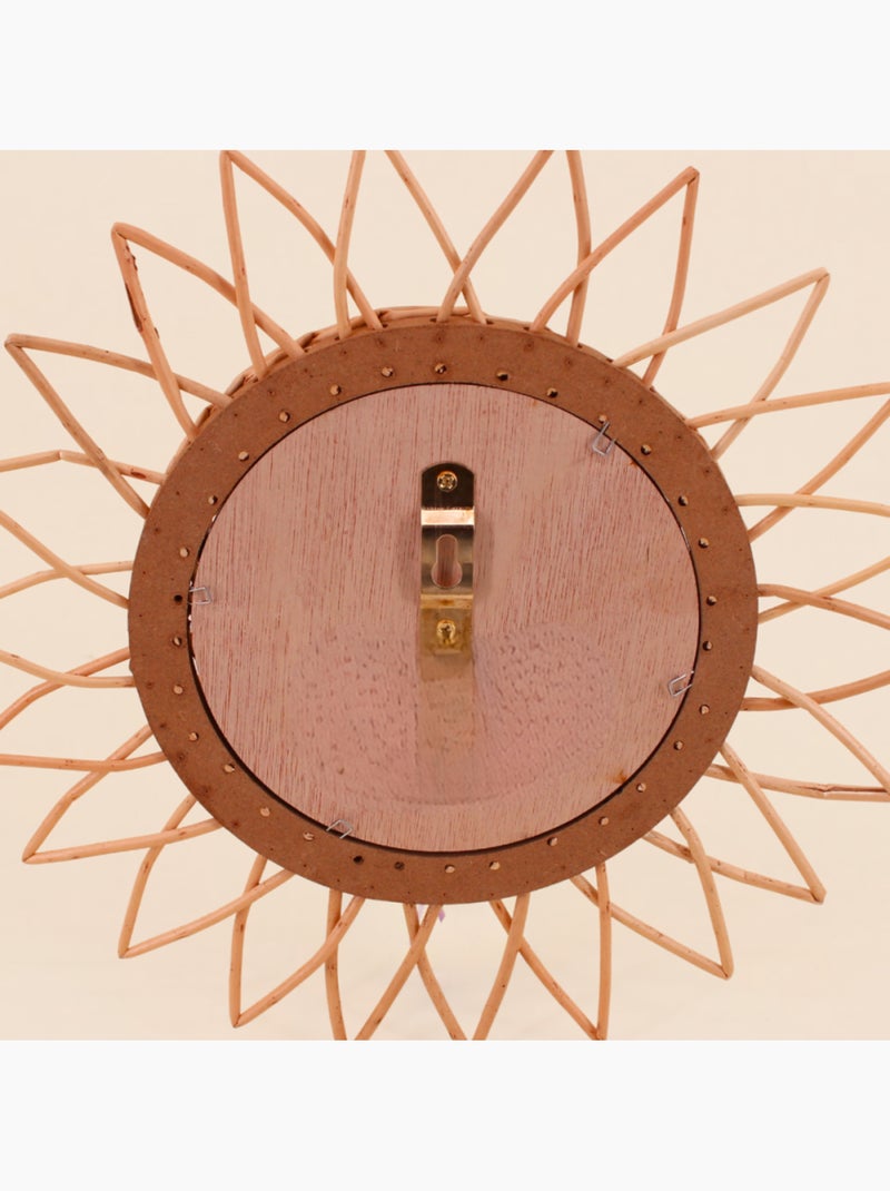 Miroir en rotin forme soleil rond 30cm Beige - Kiabi