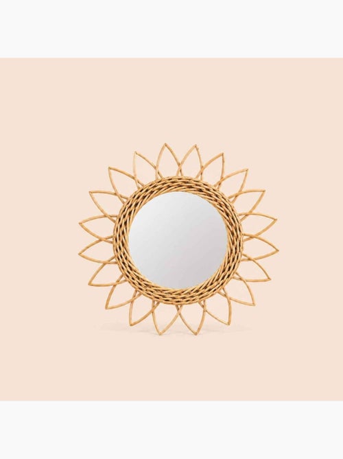 Miroir en rotin forme soleil rond 30cm - Kiabi Miroir en rotin forme soleil rond 30cm - Kiabi