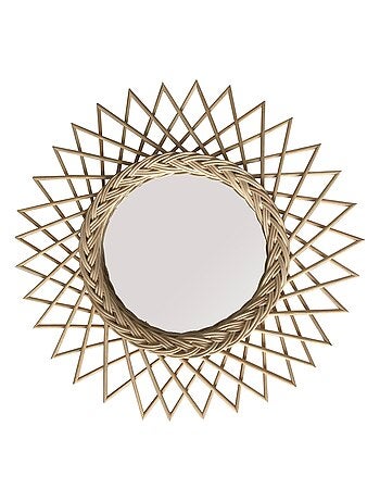 Miroir en rotin naturel 'Deko&co'