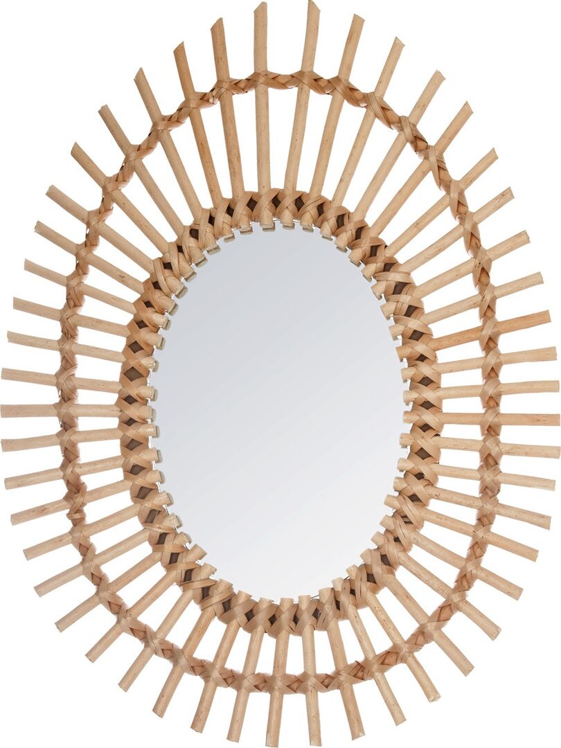 Miroir en rotin oval 43x58 cm Beige - Kiabi