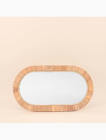 Miroir en rotin ovale 45x25cm