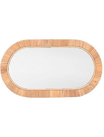 Miroir en rotin ovale 45x25cm