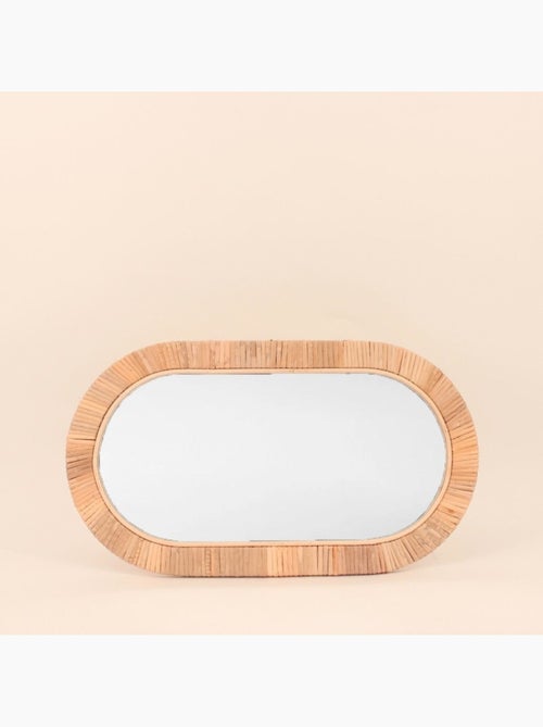 Miroir en rotin ovale 45x25cm - Kiabi