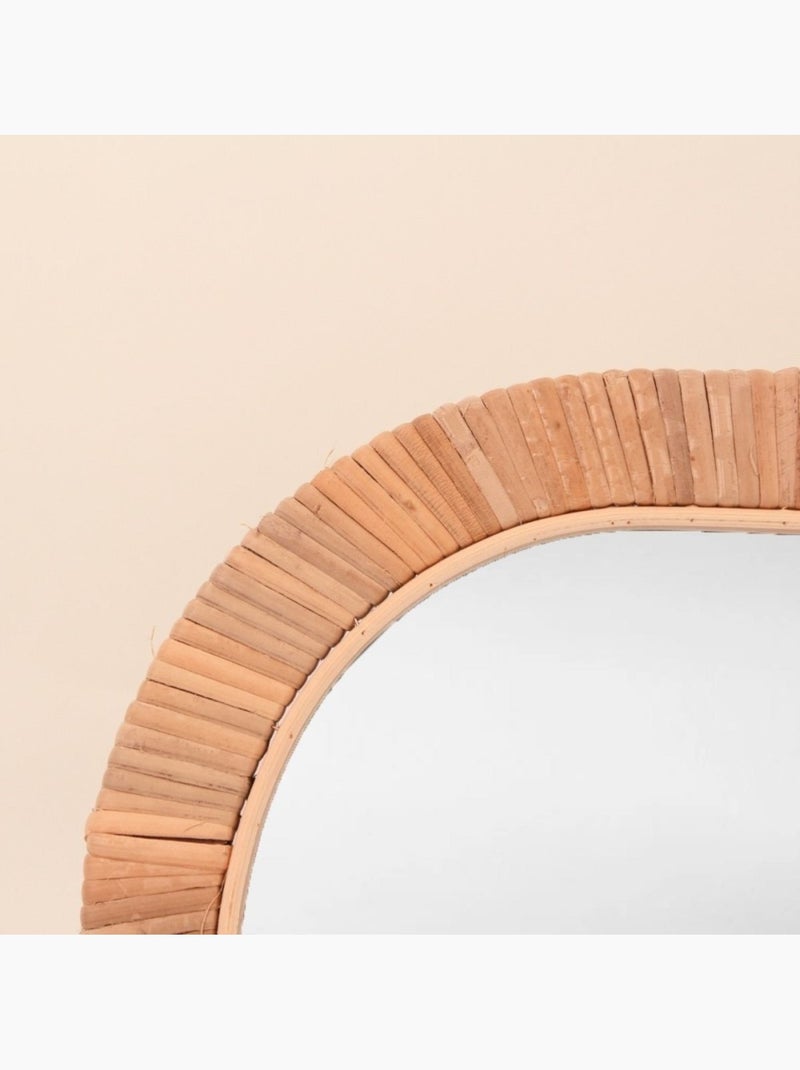 Miroir en rotin ovale 45x25cm Beige - Kiabi