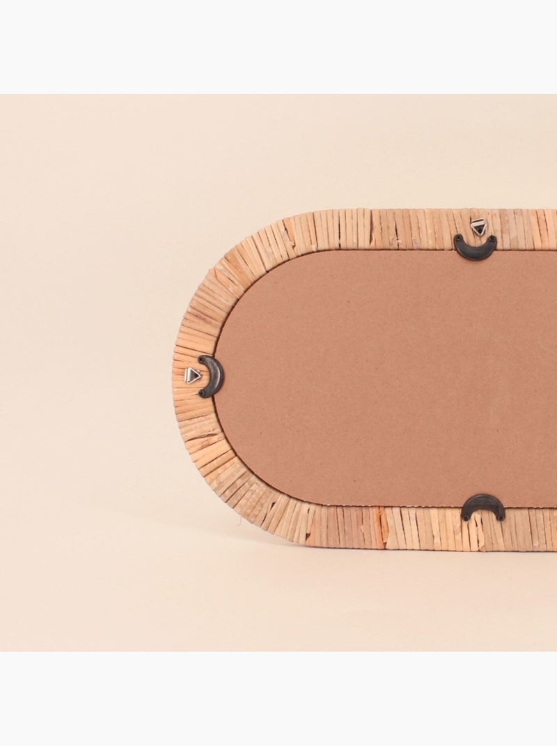 Miroir en rotin ovale 45x25cm Beige - Kiabi