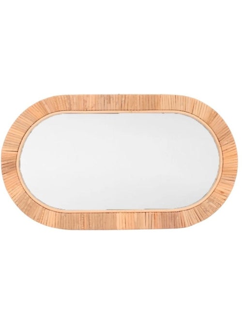 Miroir en rotin ovale 45x25cm - Kiabi
