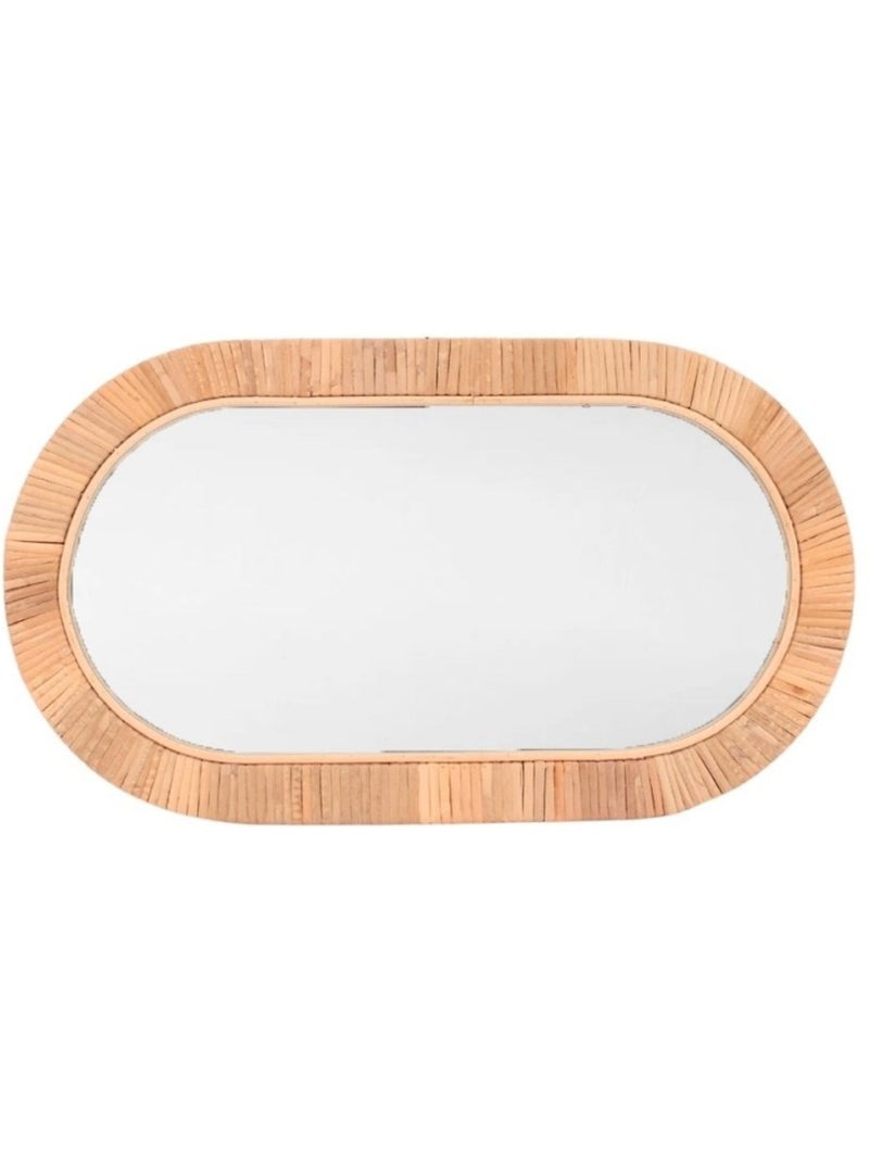 Miroir en rotin ovale 45x25cm Beige - Kiabi