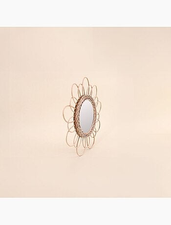 Miroir en rotin rond 30cm