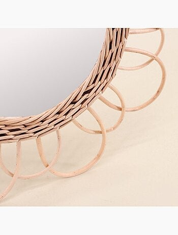 Miroir en rotin rond 30cm