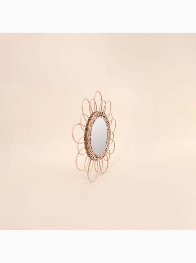 Miroir en rotin rond 30cm Beige - Kiabi
