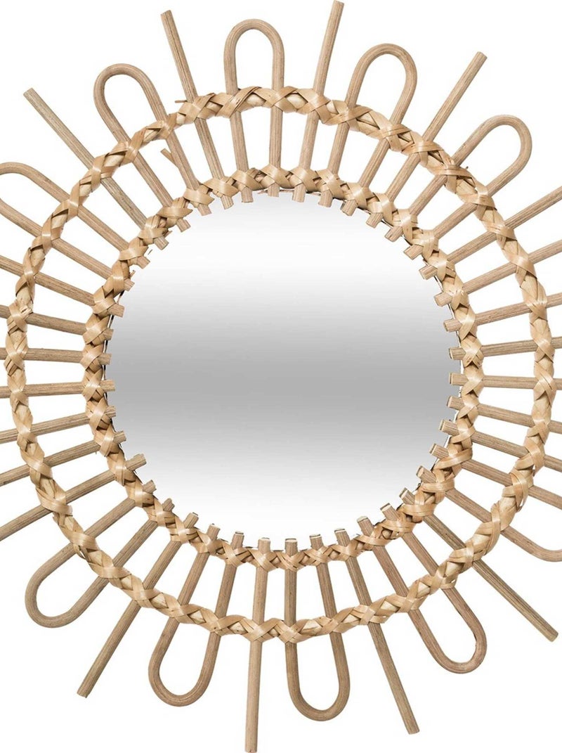 Miroir en rotin soleil D50 Beige - Kiabi