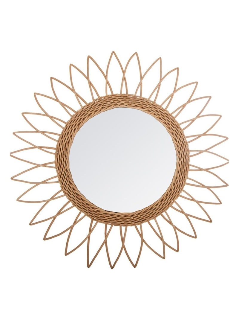 Miroir en rotin soleil pointu D 50 cm Beige - Kiabi