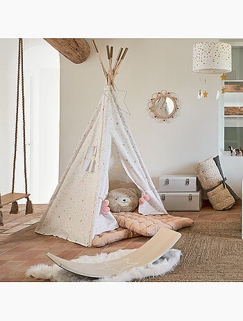 Miroir enfant en rotin forme fleur ELMA