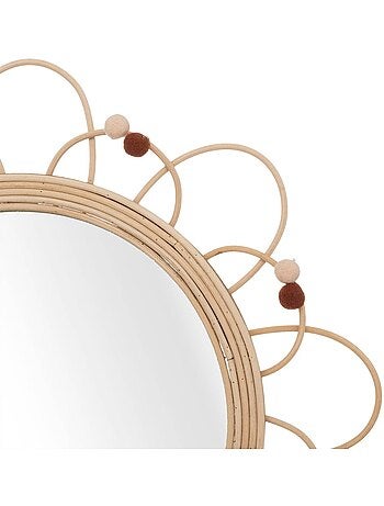 Miroir enfant en rotin forme fleur elma