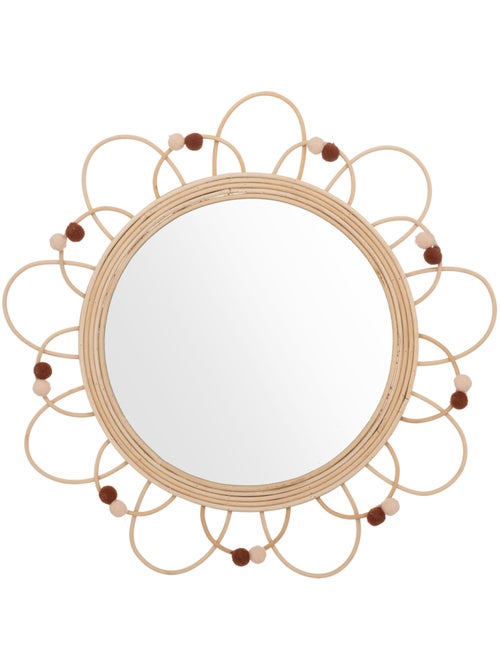 Miroir enfant en rotin forme fleur ELMA - Kiabi