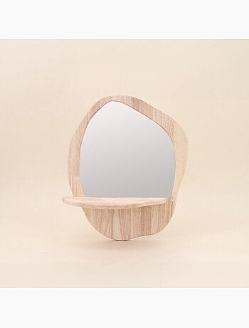 Miroir étagère en bois 40x33cm