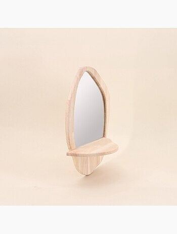 Miroir étagère en bois 40x33cm