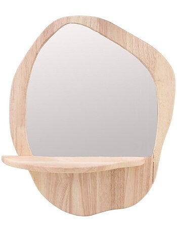 Miroir étagère en bois 40x33cm