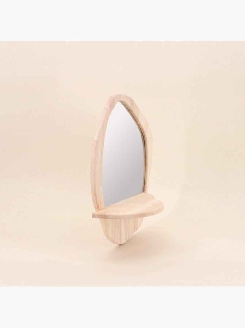 Miroir étagère en bois 40x33cm Beige - Kiabi