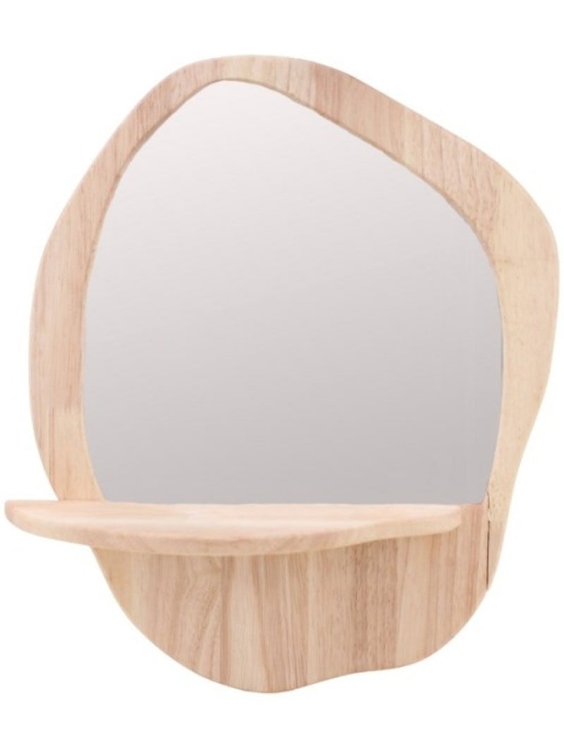 Miroir étagère en bois 40x33cm Beige - Kiabi