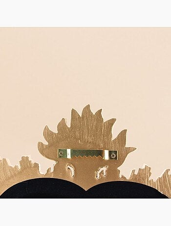 Miroir ex-voto coeur en résine dorée 39cm