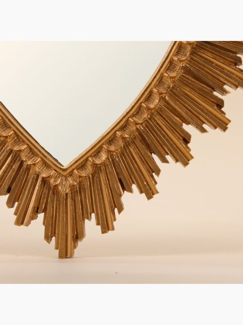 Miroir ex-voto coeur en résine dorée 39cm - Kiabi