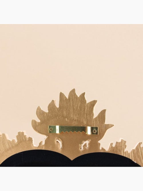 Miroir ex-voto coeur en résine dorée 39cm - Kiabi