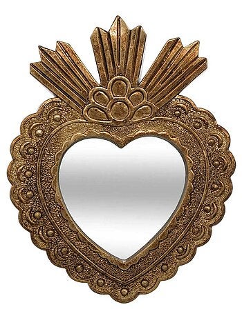 Miroir exvoto en forme de cœur