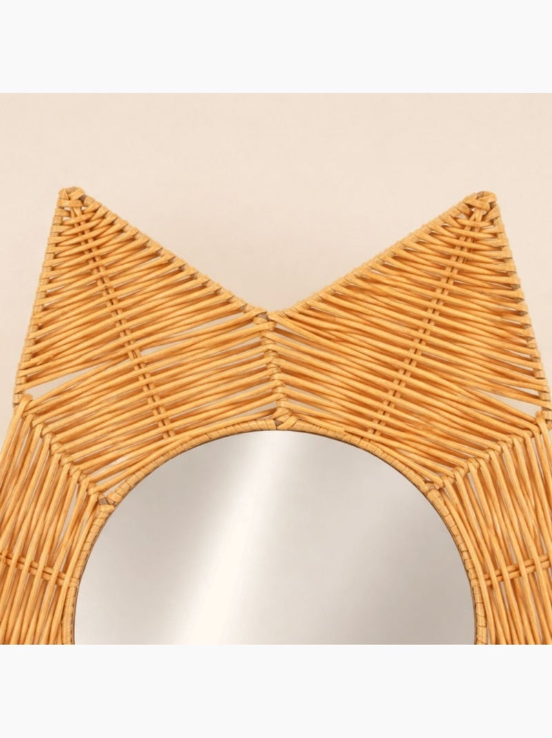 Miroir fleur effet rotin 50 cm Beige - Kiabi