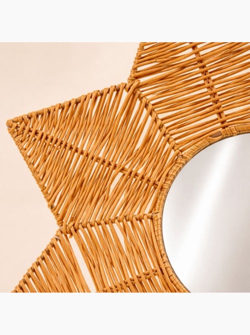 Miroir fleur effet rotin 50 cm - Kiabi