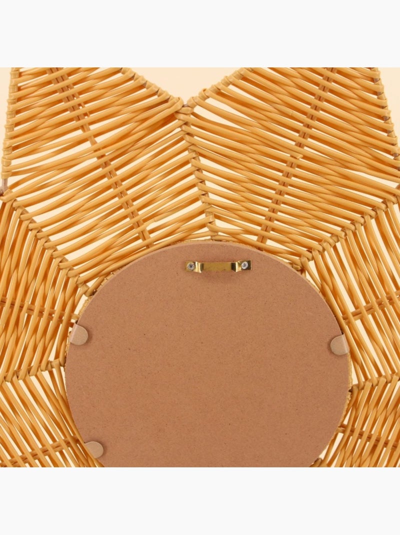 Miroir fleur effet rotin 50 cm Beige - Kiabi